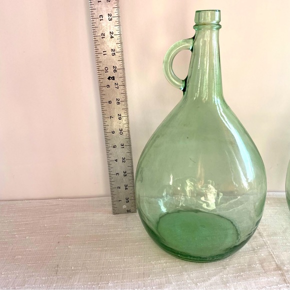 Pair Green Glass 4 Litre Bottles - Picture 2 of 7